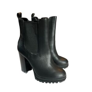 Black Leather Ankle Boots